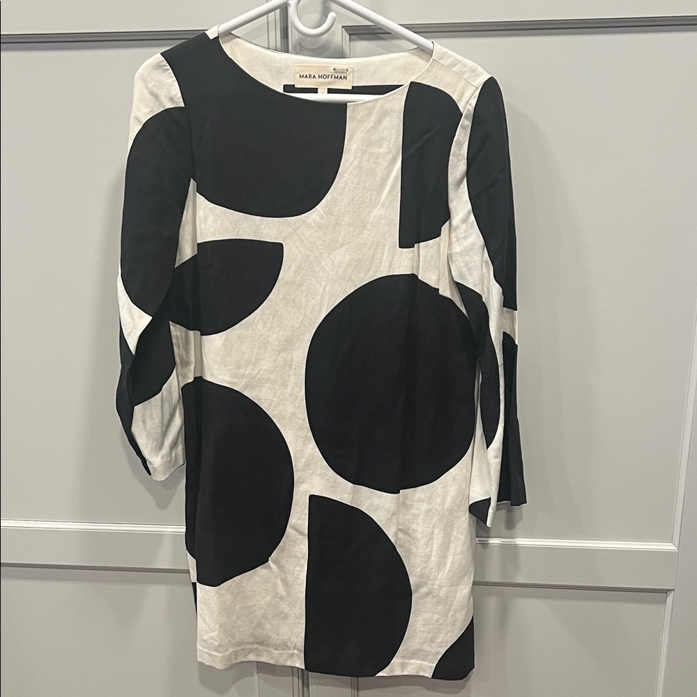 Mara Hoffman Monochrome Graphic Long Sleeve Dress